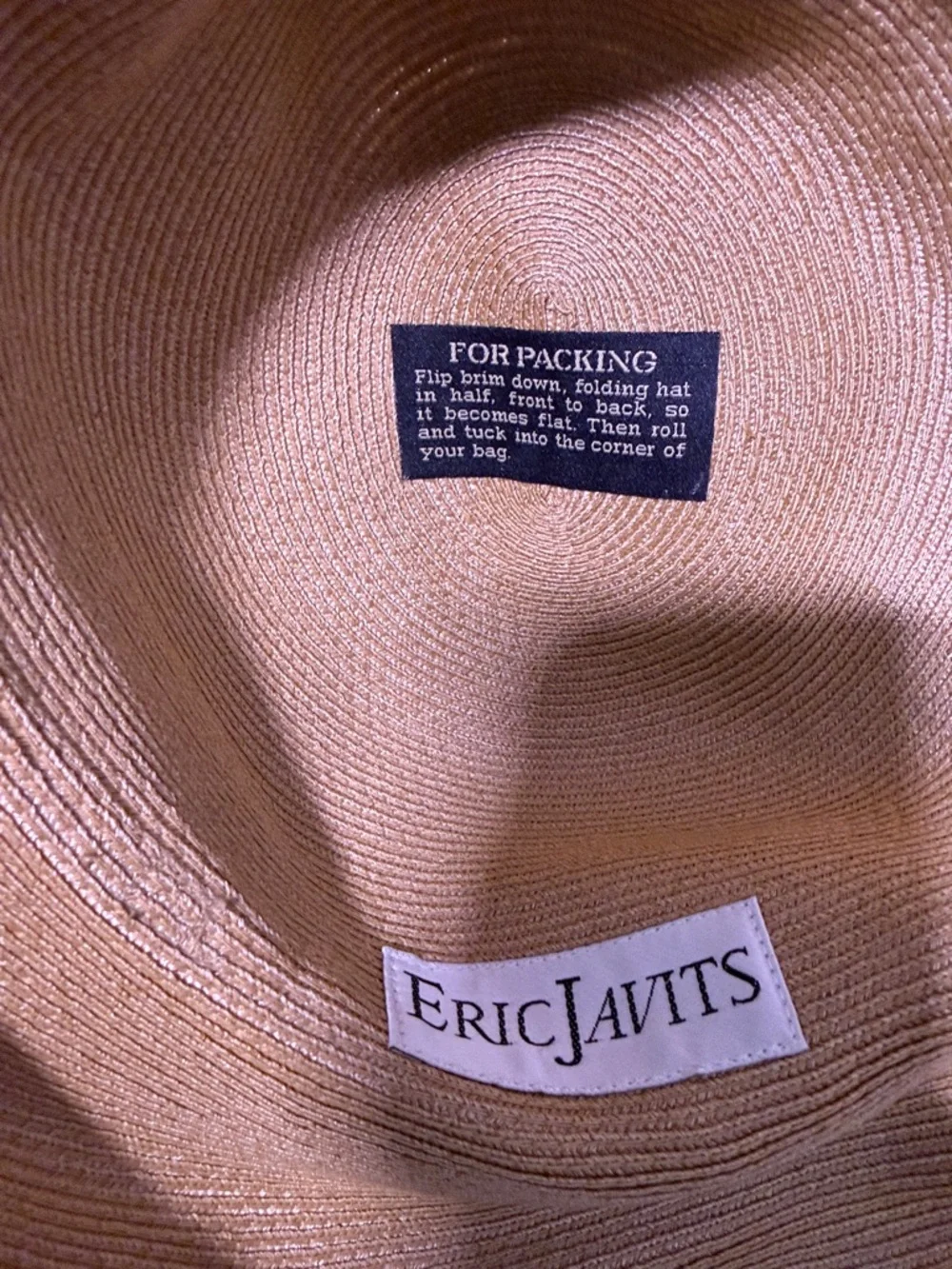 Eric Javits Wide-Brim Straw Sun Hat in Natural - Picture 7 of 7